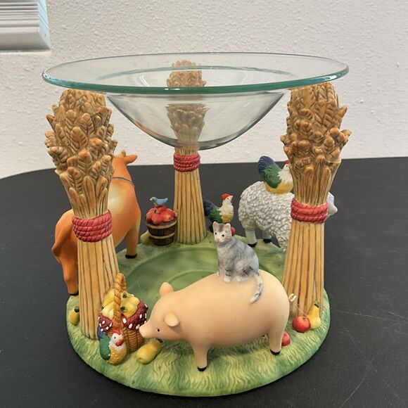 Party Lite Susan Winget Winding Lane Aroma Warmer 6" x 6" Candle Holder Farm - Picture 2 of 5